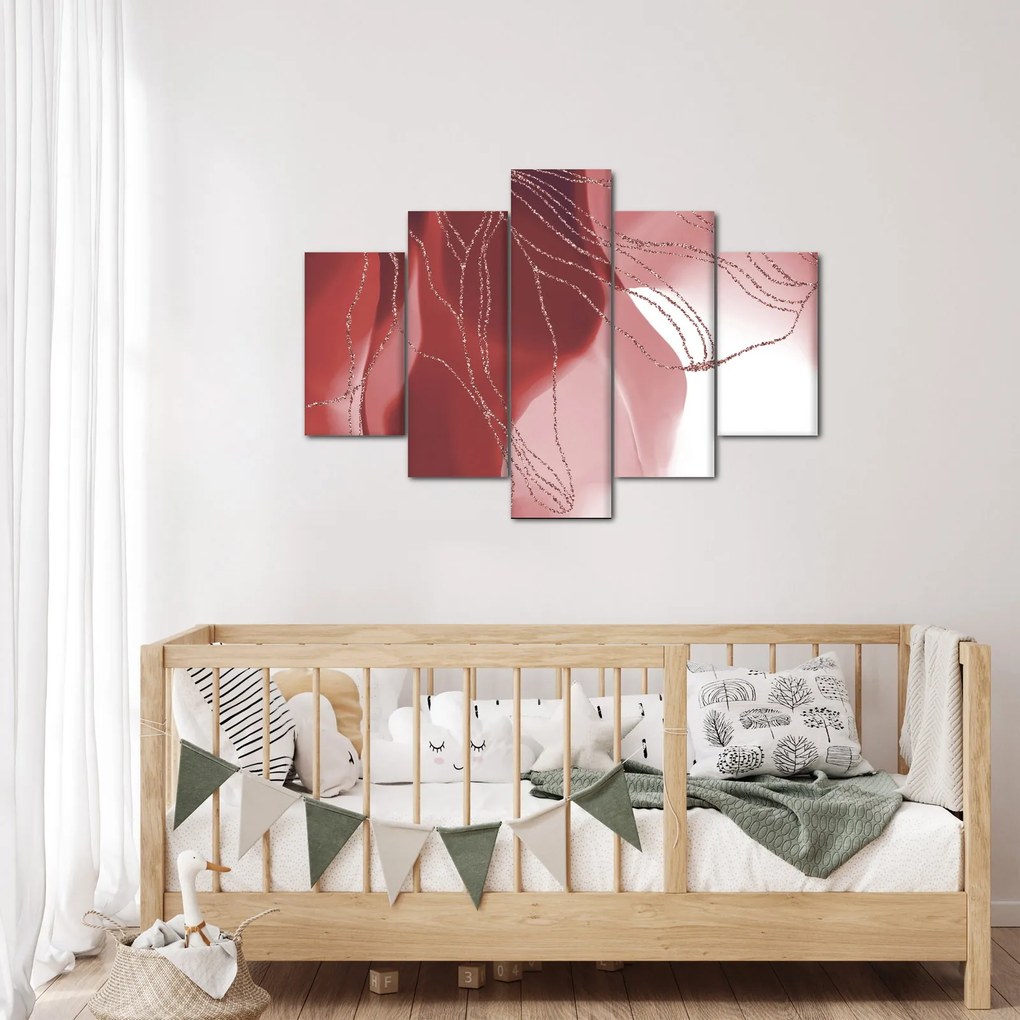 Kép - Piros absztrakt virág N⁰1 (150x105 cm)