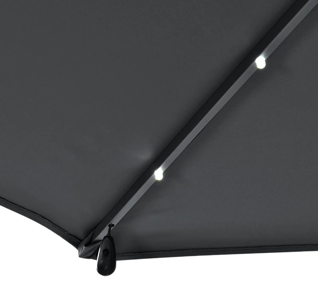 Juskys LED-es napernyő Brazil 3,5 m - sötétszürke