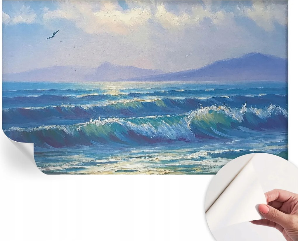 Öntapadós Dekoratív Fotótapéta Hálószobába Tengeri hullámok 416x254 cm