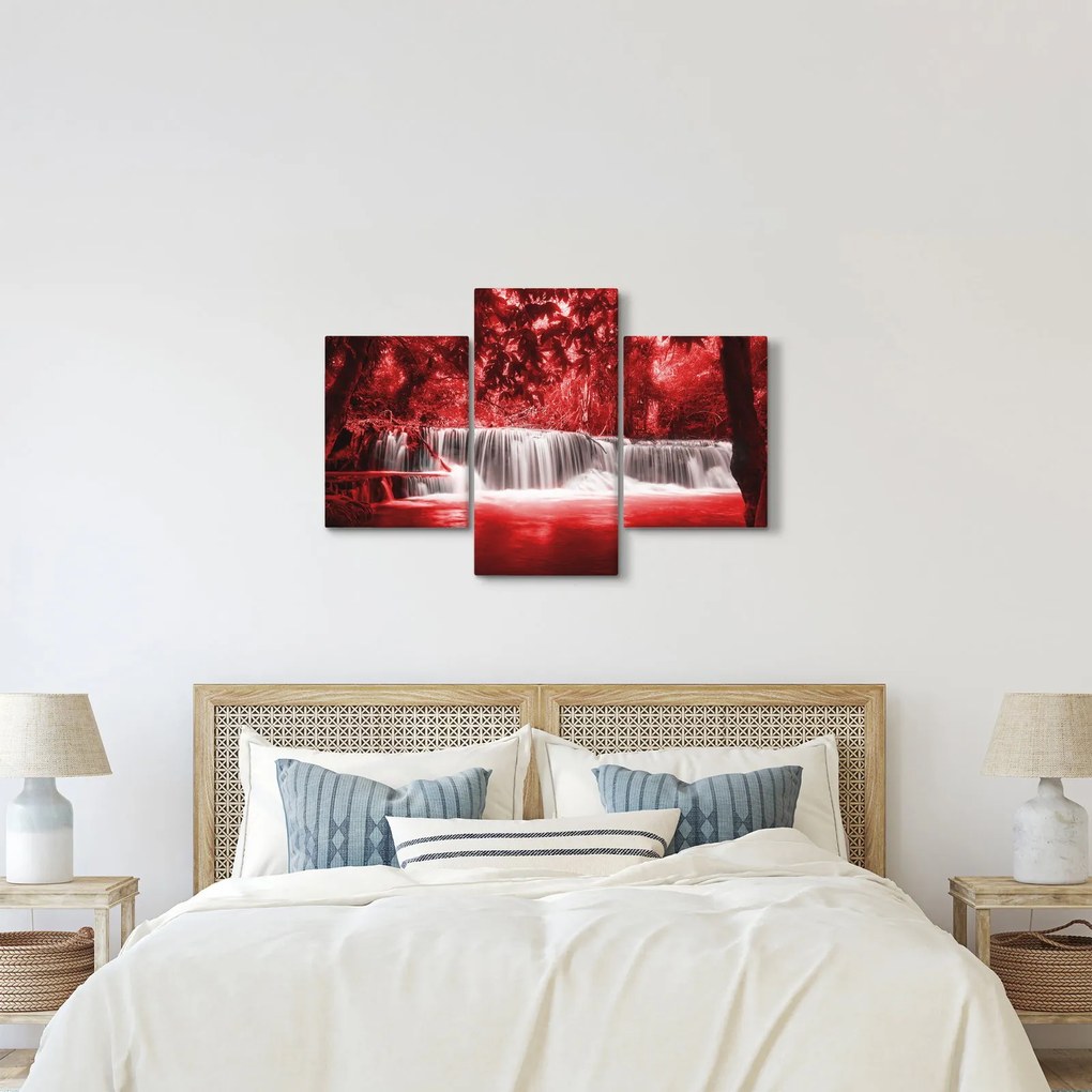 Kép - Vízesés, piros (90x60 cm)