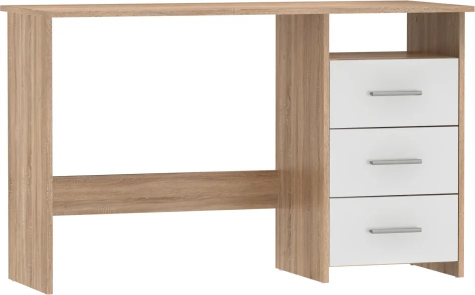 Számítógépasztal, sonoma tölgyfa/fehér, LARISTOTE NEW
