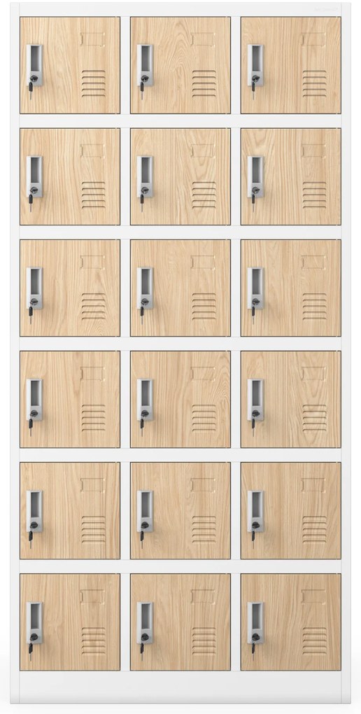 Zárható szekrény KAROL, 900 x 1850 x 400 mm, Eco Design: fehér/sonoma tölgy