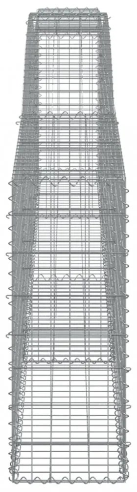 vidaXL 15 db íves horganyzott vas gabion kosár 400x30x80/100 cm