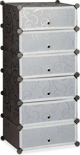 Cipősszekrény moduláris 6 rekesszel – könyvespolc 12 pár cipő számára