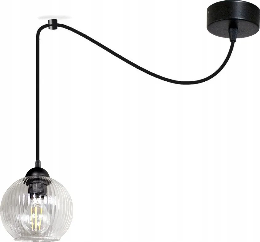 Csillár függőlámpa Pók Lámpabúra bordázott mennyezeti lámpa nappali led