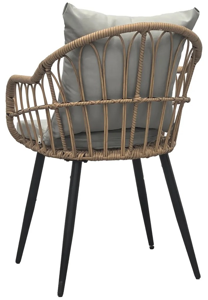 Autronic Kerti szék, fém, polirattan, natúr, AZ-F1406 NAT