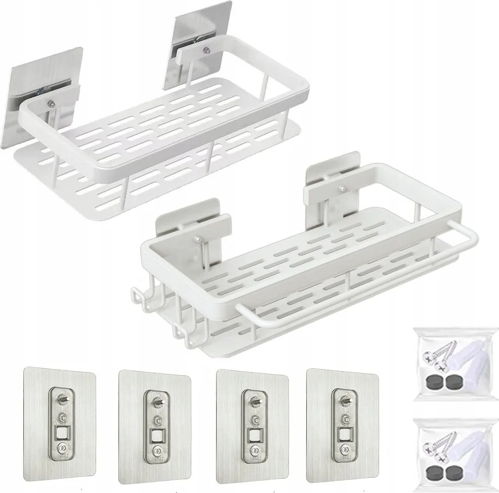 Fürdőszobai Zuhanypolc 2DB Fehér