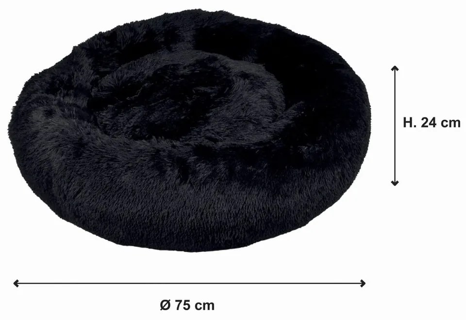 Fekete fekhely kutyáknak ø 75 cm – Love Story