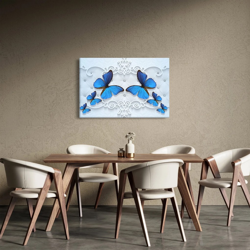 Kép - kék pillangók (90x60 cm)