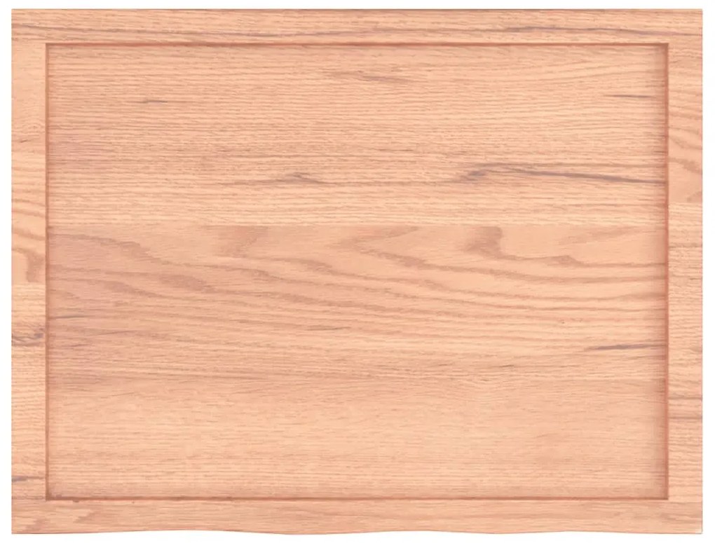 világosbarna kezelt tömör fa fürdőszobai pult 80x60x(2-4) cm