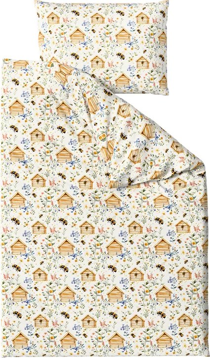 Pamut ágynemű WOODEN HOUSES POLY színes Ágyneműhuzat mérete: 70 x 90 cm | 140 x 220 cm