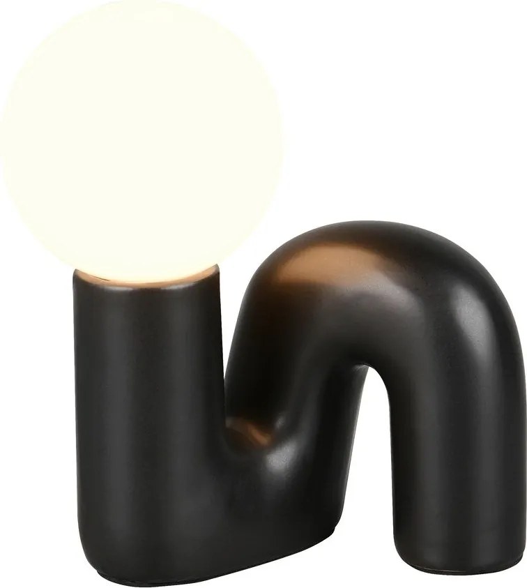 Fekete kerámia asztali lámpa (magasság 21,5 cm) Quinn – Reality