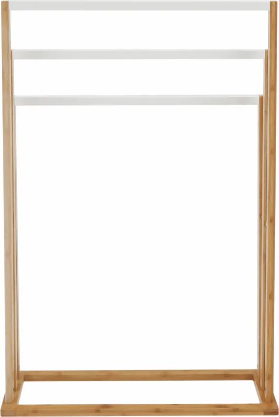 Törülközőtartó, bambusz/fehér, KOMO NEW