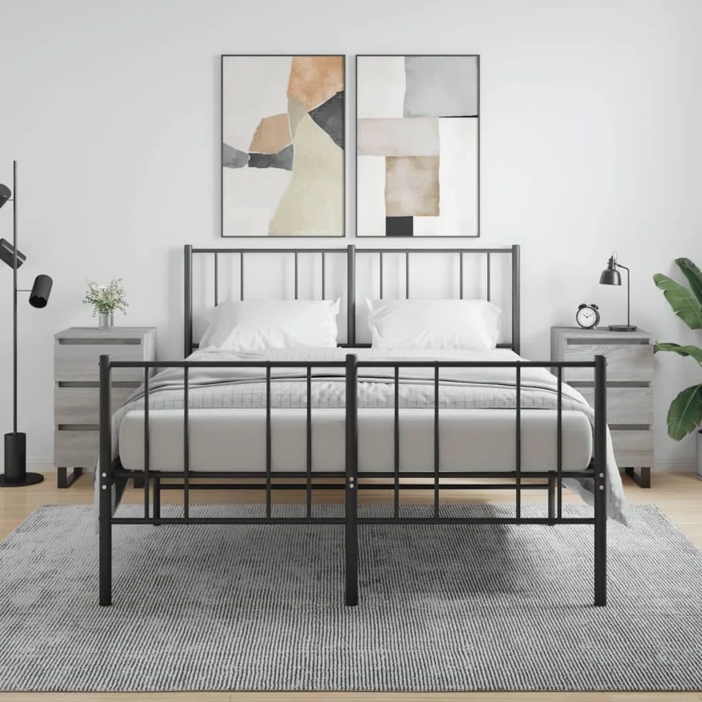 2 db szürke sonoma színű szerelt fa éjjeliszekrény 40x35x69 cm
