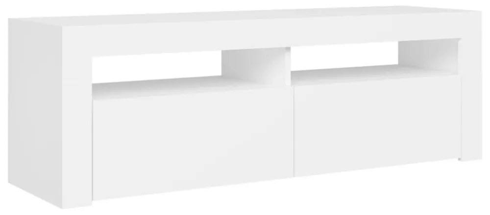 fehér TV-szekrény LED-lámpákkal 120 x 35 x 40 cm