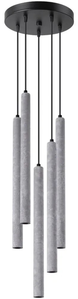 Sollux SL.1275 - Csillár zsinóron PASTELO 5xG9/8W/230V beton