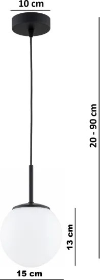 Brilagi - MILO kábeles függőlámpa 1xE27/60W/230V fekete