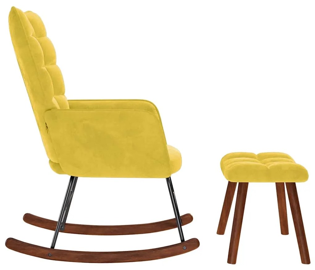 sárga bársony hintaszék ülőkével