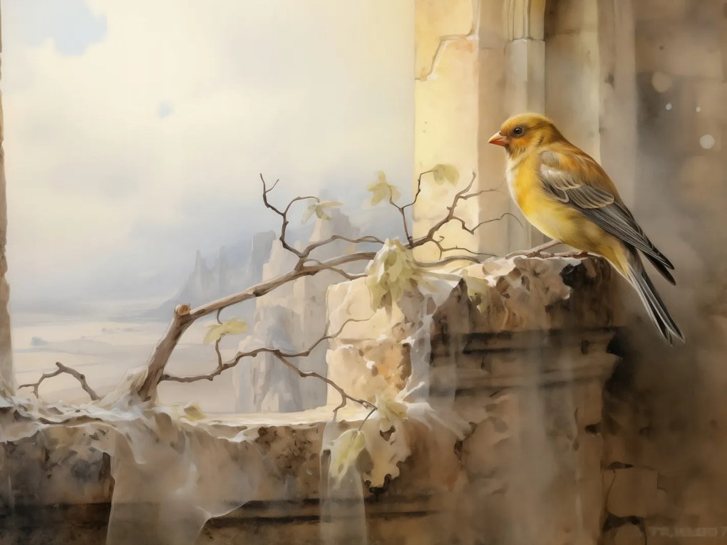 Poszter 100x75cm Kanári a szélen