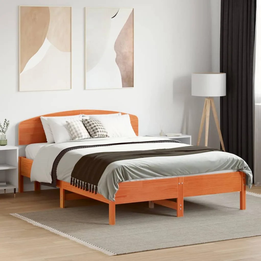 viaszbarna tömör fenyőfa fejtámla 120 cm