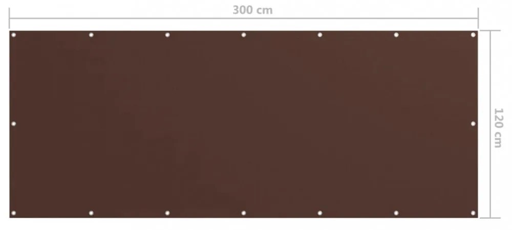 barna oxford-szövet erkélyparaván 120 x 300 cm