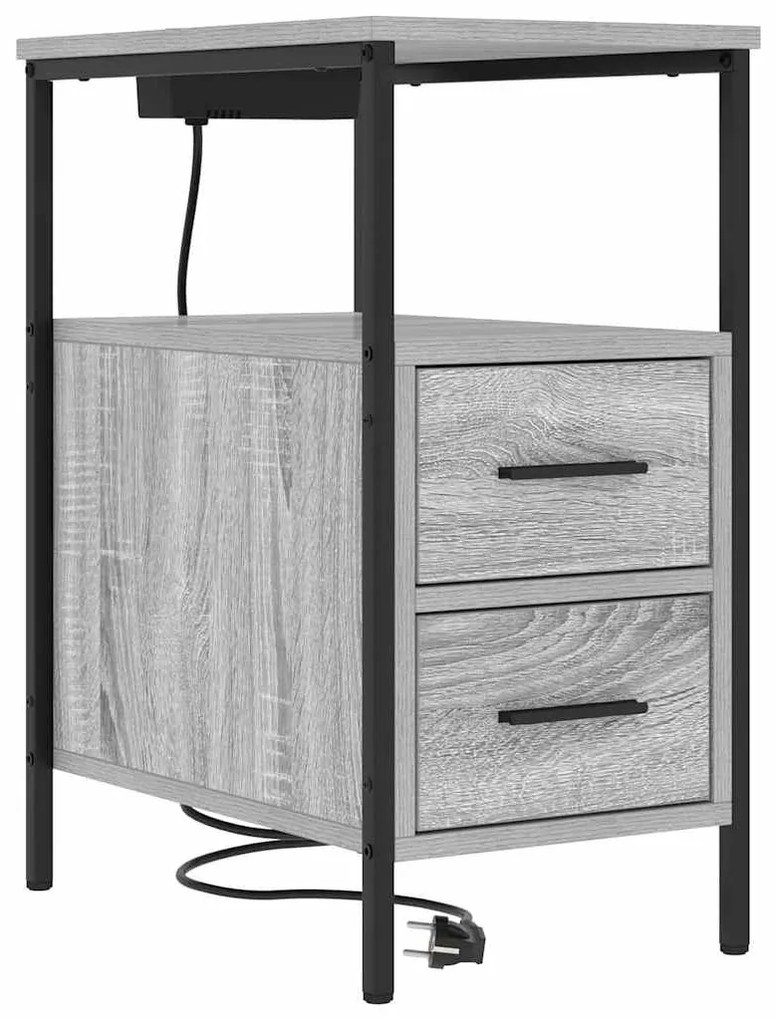 Éjjeli Szekrények 2 pcs Szürke sonoma 30 x 48 x 61 cm Faanyag