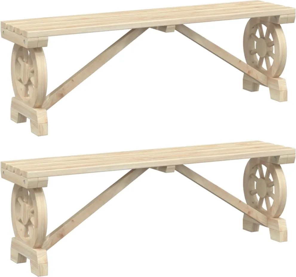 vidaXL 2 db tömör fenyőfa kerti pad