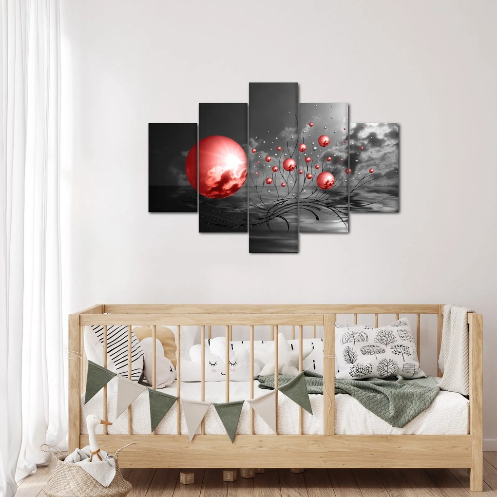 Piros gömbök képe (150x105 cm)