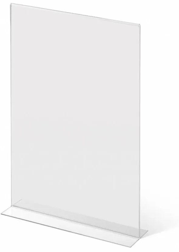 Plexi T-típusú függőleges állvány, A5 formátum, átlátszó