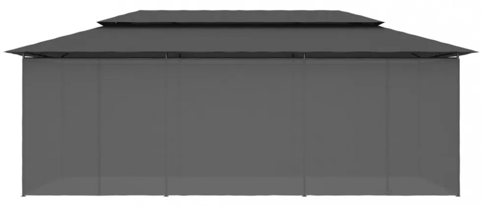 antracitszürke pavilon függönyökkel 600 x 298 x 270 cm