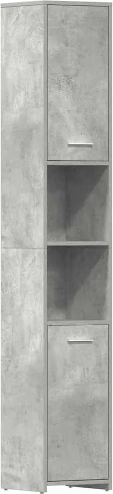 vidaXL betonszürke szerelt fa fürdőszobaszekrény 30 x 30 x 183,5 cm