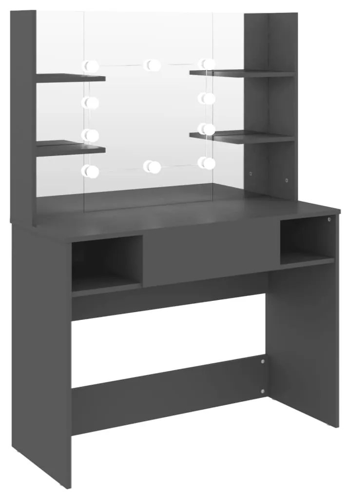 szürke LED-es MDF sminkasztal 100 x 40 x 135 cm