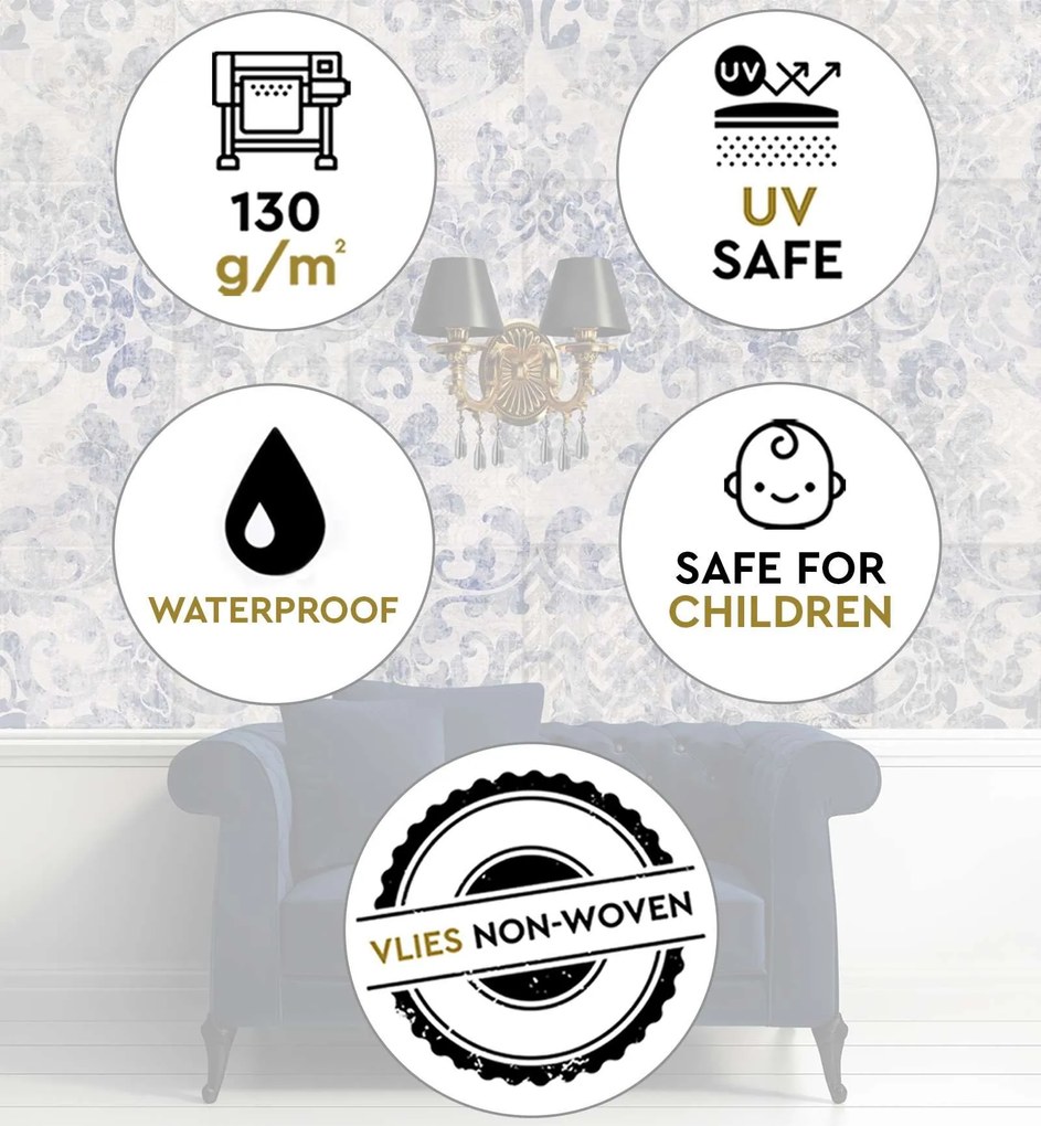 Gario Fotótapéta Portugál csempe a háttérben, kék díszítés Anyag: Vlies, Méret: 350 x 245 cm