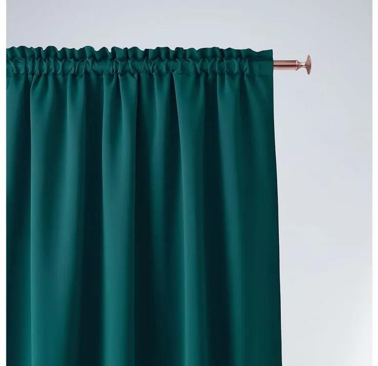 Gyönyörű smaragdzöld függöny gyűrődő szalaggal 140 x 250 cm 140x250