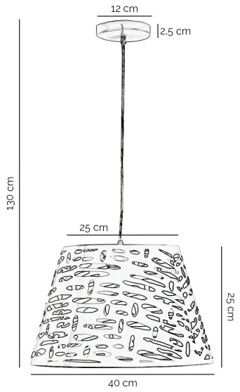 ONLI - Csillár zsinóron RICKY 1xE27/15W/230V átm. 40 cm fehér