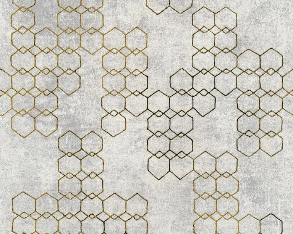 3D geometrikus tapéta, világosszürke, modern, falra, nappaliba, beton hatású