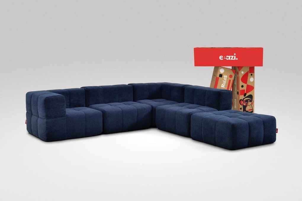 5 Teiliges Modulares Sofa – Blau