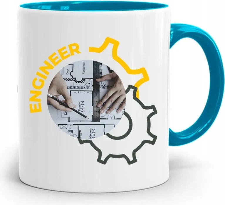 Mérnöknek Kék Ajándék Bögre fényképes nyomtatással