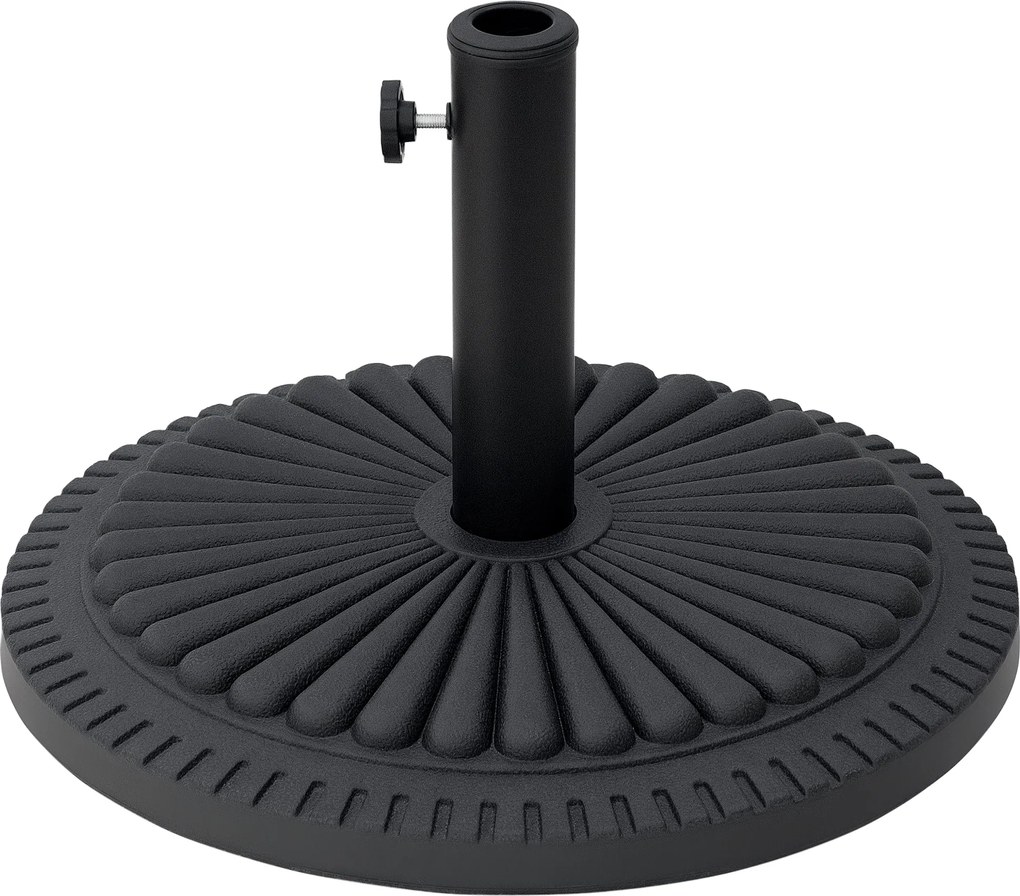 Outsunny 14 kg-os Napernyő Állvány, Kerek Napernyő Tartó, Nehéz Napernyő Súly 35-48mm Átmérőjű Rúdhoz, Balkonra, Teraszra, Kertbe, Fekete | Aosom