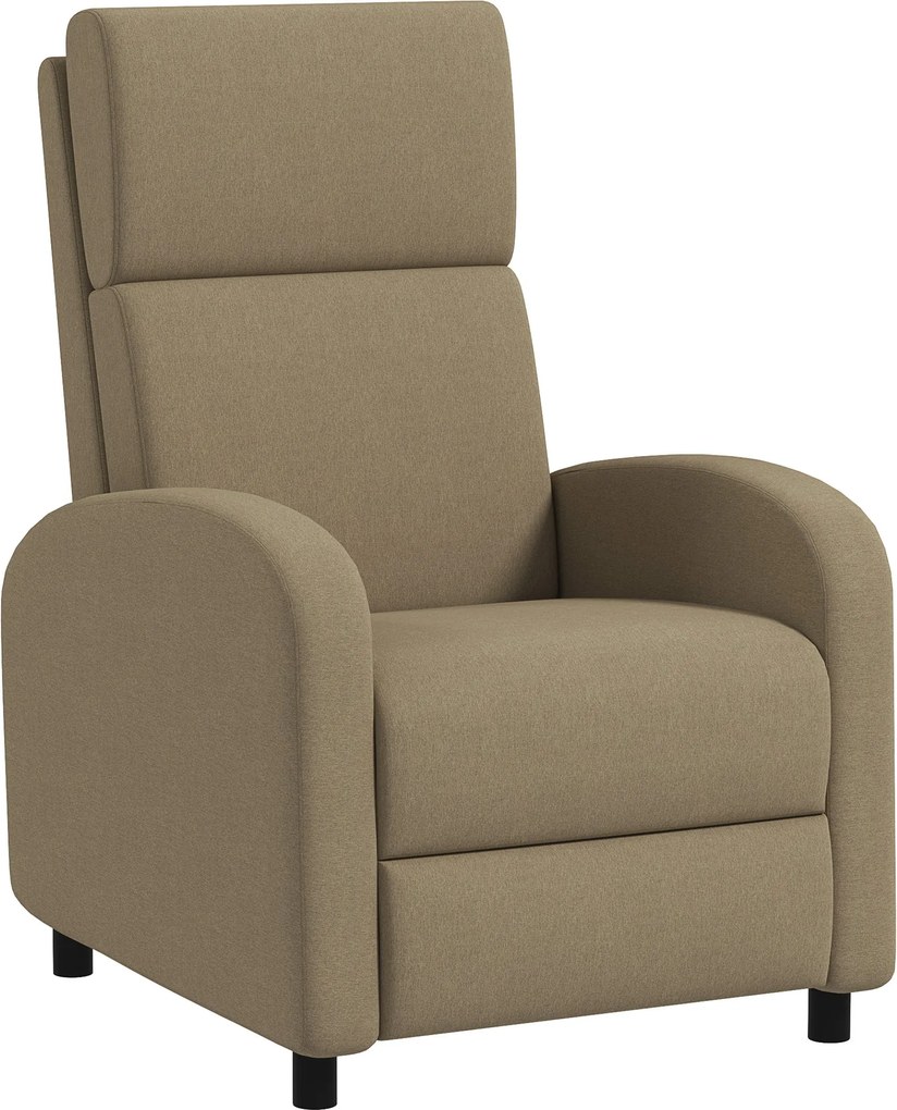 HOMCOM 160°-ban dönthető relaxációs fotel, manuálisan állítható háttámla, beépített lábtartó, 120kg teherbírás, bézs | Aosom