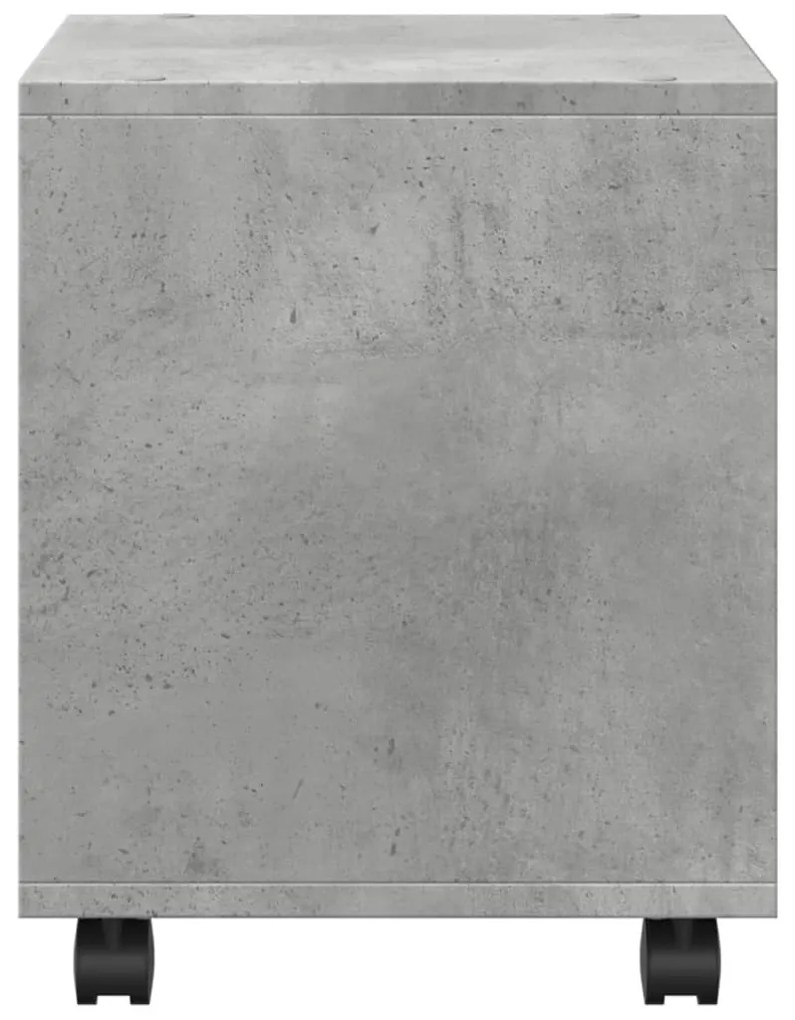 betonszürke szerelt fa görgős szekrény 37 x 33 x 42,5 cm