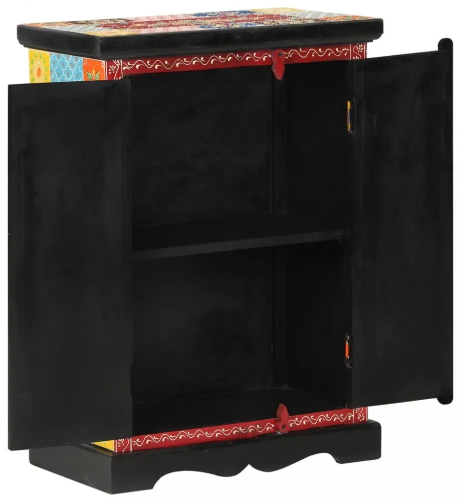 tömör mangófa kézzel festett kisszekrény ajtókkal 53x30x75 cm