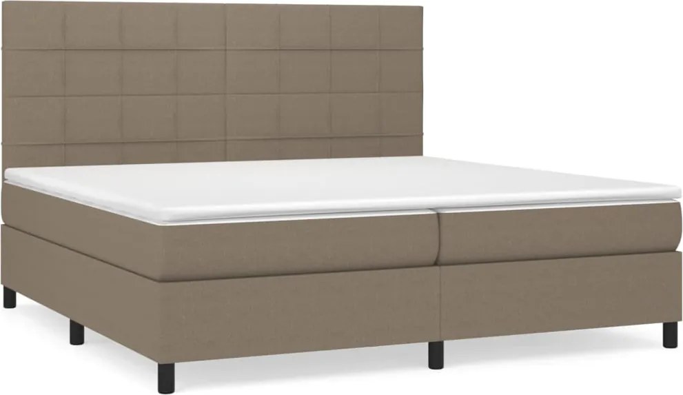 vidaXL tópszínű szövet rugós ágy matraccal 200 x 200 cm