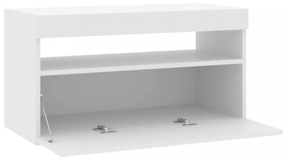 fehér TV-szekrény LED-világítással 75 x 35 x 40 cm