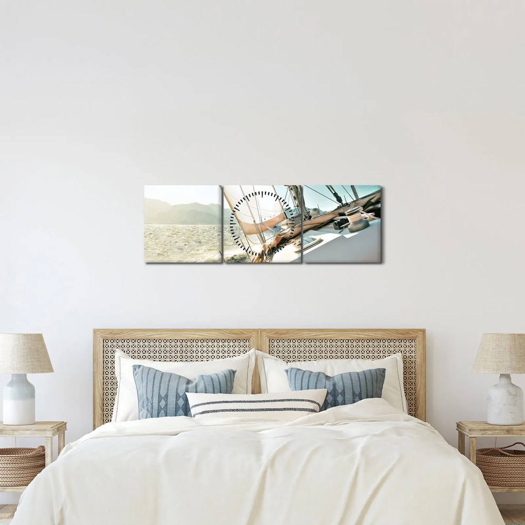 Kép - Yacht (órával) (90x30 cm)