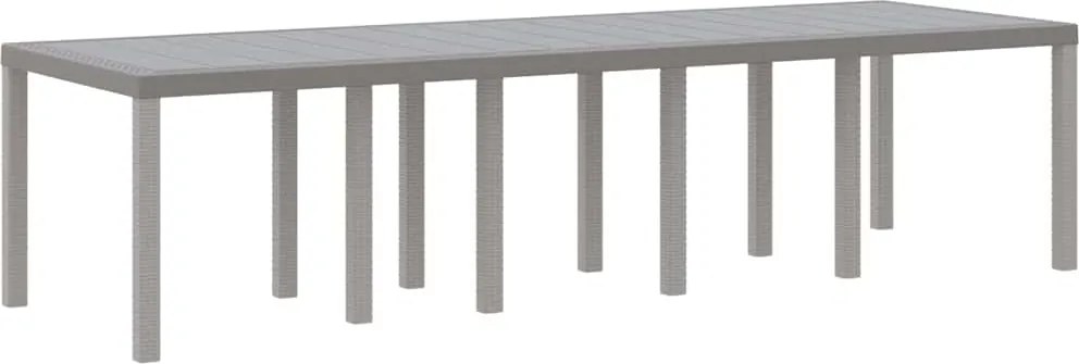 vidaXL Kerti Asztal Világosszürke 300 x 100 x 73 cm polirattan