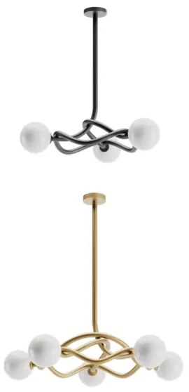 Redo 01-3257 - Rúddal szerelt csillár CONFUSIO 3xE14/28W/230V átm. 76 cm fekete