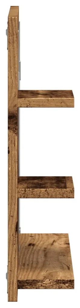 antik fa színű tükrös fürdőszobaszekrény 60 x 10,5 x 45 cm
