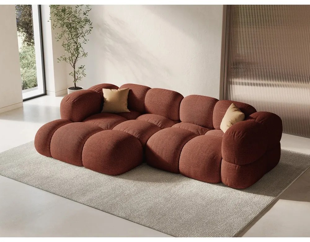 Téglavörös sarokkanapé (bal oldali-heverő résszel) Loretto – Cosmopolitan Design