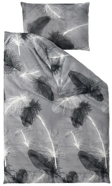 Mikroplüss ágyneműhuzat VELSOFT szürke Ágyneműhuzat mérete: 70 x 90 cm | 140 x 200 cm